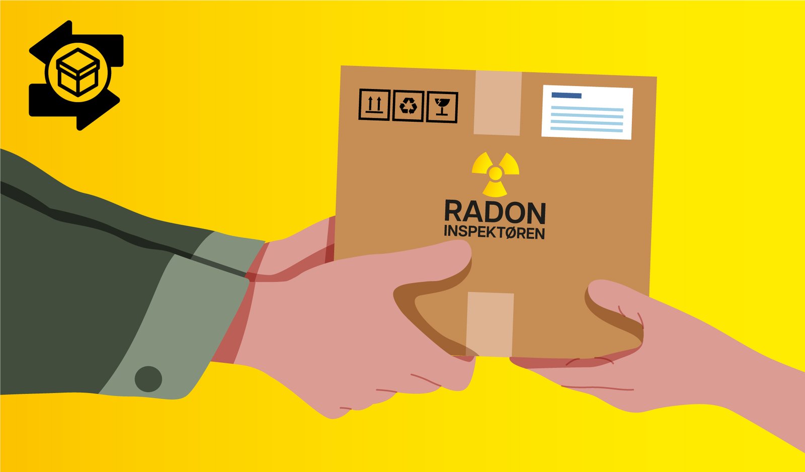 Frakt og retur Radoninspektøren Radonmåler